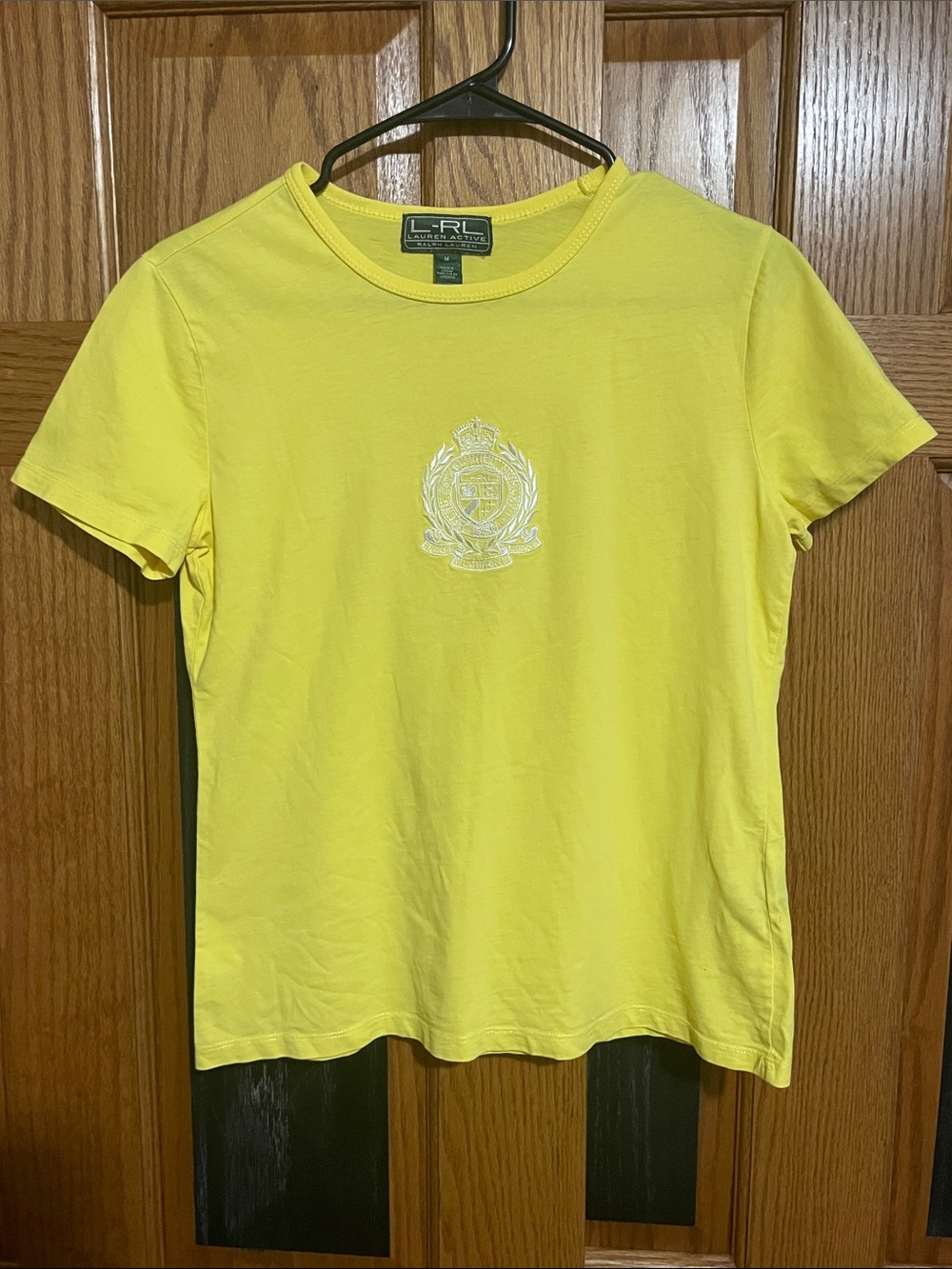Ralph Lauren Bright Yellow Embroidered Crest Short Sleeve Tee